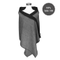 Preview: Stole Scarf Shawl 100% Silk Flannel Jacquard Melange 180X60cm ST-S-PR-1804-1 Grey Black